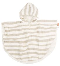 Done by Deer Handdoek Poncho - 68x50 cm - Strepen Zand