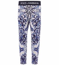 Dolce & Gabbana Leggings - Blu Mediterraneo - Vit m. Bl