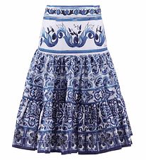 Dolce & Gabbana Rok - Blu Mediterraneo - Wit m. Blauw