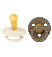 BIBS Colour Pacifiers - 2-Pack - Size 2 - Round - Ivory/Dark Oak