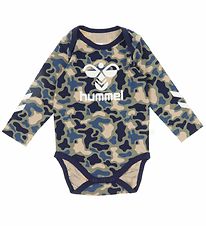 Hummel Bodysuit l/s - hmlSteen - Vetiver Camouflage w. Logo