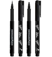 Faber-Castell Tattoo Marker w. Templates - Skin lettering - 4 Pc