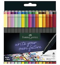 Faber-Castell Tússlitir - Grip Fínn penni - 30 Stk. - Pastel/Neo