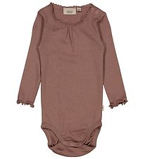 Wheat Bodysuit - Rib - Cotton/Modal - Lace - Vintage Rose