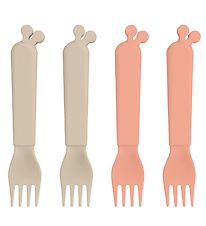 Done By Deer Cutlery - Liningk - 4-Pack - Sand/Coral