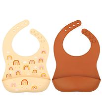A Little Lovely Company Bib - 2-Pack - Silicone - Rainbows
