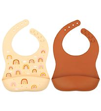 A Little Lovely Company Bavoir - 2 Pack - Silicone - Arcs-en-cie