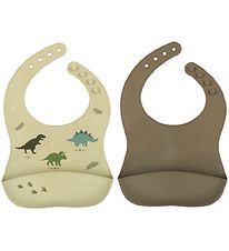 A Little Lovely Company Bavoir - 2 Pack - Silicone - Dinosaurs