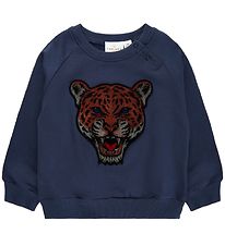 The New Siblings Sweatshirt - TNSDombat - Mood Indigo w. Leopard