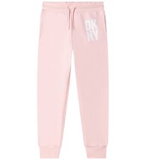 DKNY Joggingbuxur - Pale Pink M. Hvítur