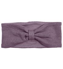 Racing Kids Headband - Wool/cotton - Dusty Purple w. Bow