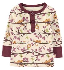 Katvig Blouse - Blanc/Bordeaux av. Animaux