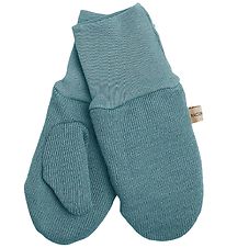 Racing Kids Mittens - Wool/Cotton - Sky Blue