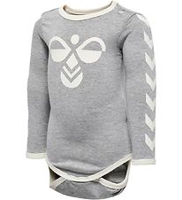 Hummel Bodysuit l/s - hmlFlipper - Grey Melange