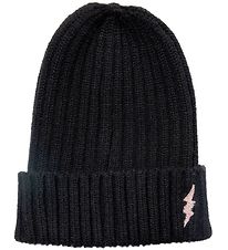 Petit by Sofie Schnoor Beanie - Knitted - Black w. Lightning