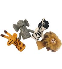 Papoose Marionnettes  doigts - 4 Pack - Feutre - Animaux d'Afri