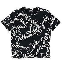 Dolce & Gabbana Stuttermabolur - DNA - Svart/Hvítt