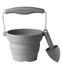 Scrunch Foldable Bucket w. Showel - Anthracite Grey