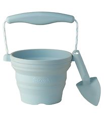 Scrunch Foldable Bucket w. Showel - Duck Egg Blue