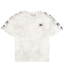 Champion Fashion T-Shirt - Blanc/Gris av. Logo