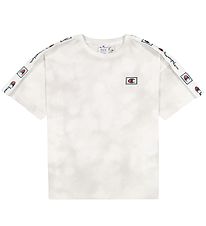 Champion Fashion T-Shirt - Wei/Grau m. Logo