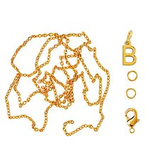 Me&My BOX Necklace w. Letter - B - Gold plated