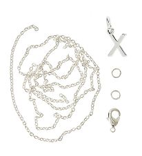 Me&My BOX Necklace w. Letter - X - Silver plated