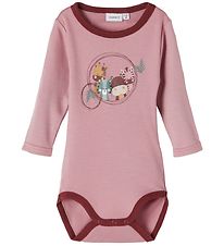 Name It Bodysuit l/s - Noos - NbfWillit - Wool - Nostalgia Rose