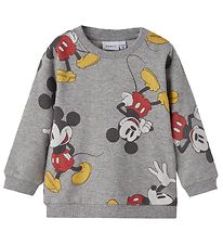 Name It Sweatshirt - NbmMickey - Grey Melange