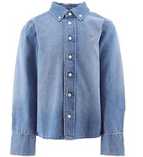 GANT Denim Shirt - Indigo Retro Shield - Mid Blue