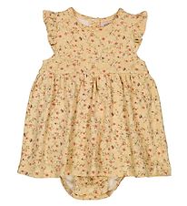 Wheat Bodysuit w. Skirt Sleeveless - Josefine - Clam Flower Wine