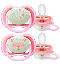 Philips Avent Dummies - 2-Pack - Ultra Air - Pink w. Print