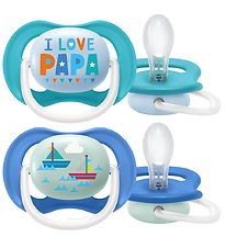 Philips Avent Pacifiers - 2-Pack - Ultra Air - Blue w. Print