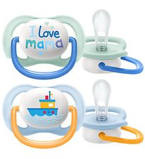 Philips Avent Speen - 2-pack - Ultra Air - Mint/Lichtblauw m. Pr