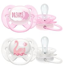 Philips Avent Speen - 2-pack - Ultra Soft - Roze/Wit m. Print