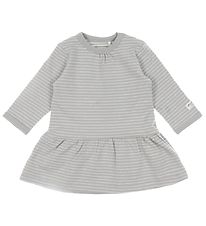Minymo Dress l/s - Grey w. Stripes