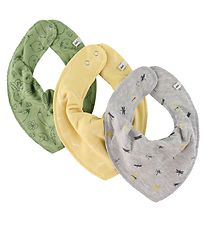 Pippi Baby Teething Bib - 3-Pack - Dry Green