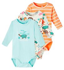 Name It Rompers l/s - NbnOcean - 3-pack - Whitecap grijs