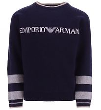 Emporio Armani Blouse - Knitted - Wool - Blue Navy