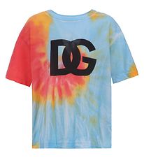 Dolce & Gabbana T-Shirt - den - Bleu/Orange av. Logo