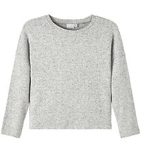 Name It Blouse - Bow - Noose - Knitted - Grey Melange