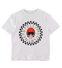 Stella McCartney Kids Stuttermabolur - Hvítur M. Prentað