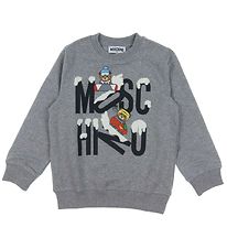 Moschino Sweatshirt - Grau Meliert m. Print