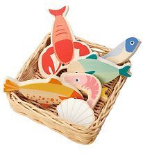 Tender Leaf Wooden Toy - Basket With Fish & Shellfish