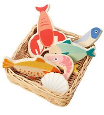 Tender Leaf Jouet en bois - Panier Avec Poissons & Crustacs