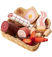 Tender Leaf Wooden Toy Toy - Basket With Butcher's Goods