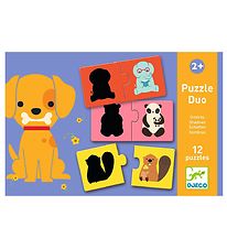 Djeco Puzzle Game - 12 Bricks - Animal shadows