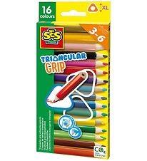 SES Creative - Crayons de couleur - Triangulaire - 16 pces