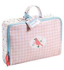 Djeco Doll Accessories - Cardboard Suitcase - Pink/Green