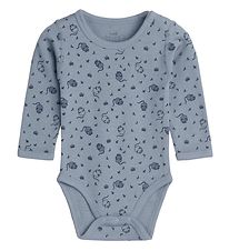 Hust and Claire Bodysuit l/s - Bo - Wool - Blue Wind